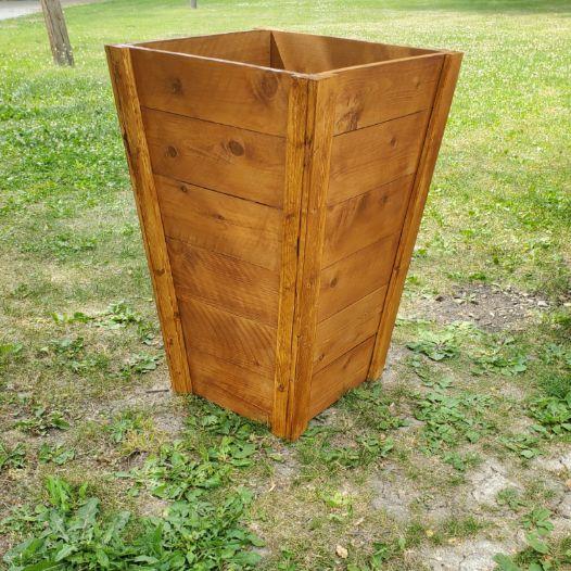 tall wood box planters Tapered Garden Box